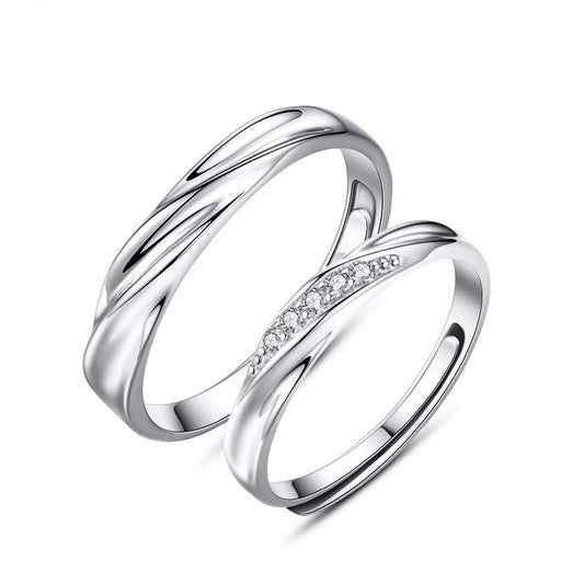 Couple Wave Promise rings