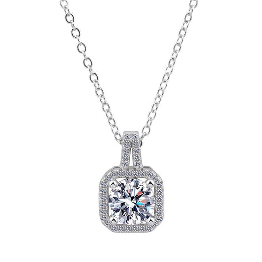 Moissanite Halo Pendant