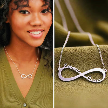 Personalised Infinity Couple Double Necklace