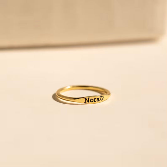 925 Silver Name Signet ring gold plated