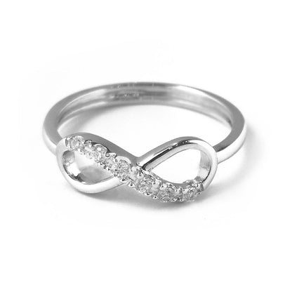 925 Silver Stone Infinity Ring | Stone infinity | Gift for her | Anniversary gift | Birthday gift