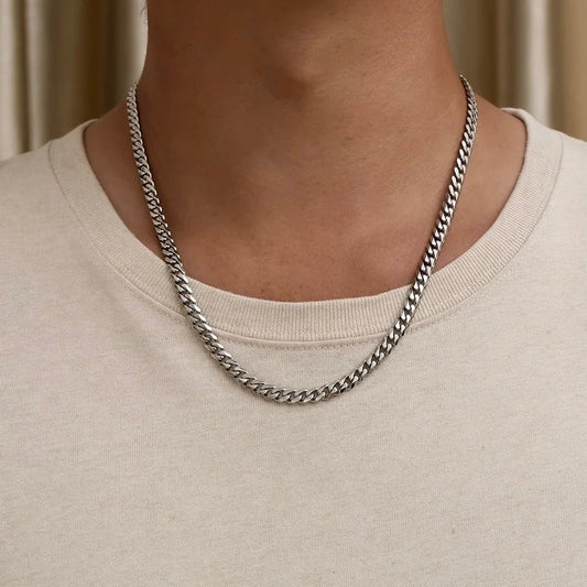 Men silver Cuban Chain