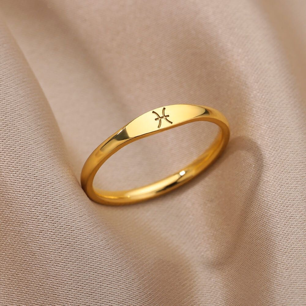 925 Silver Initial ring with gold plating