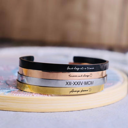 Women Engraved Name Bracelet