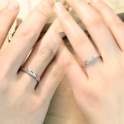 Couple Wave Promise rings