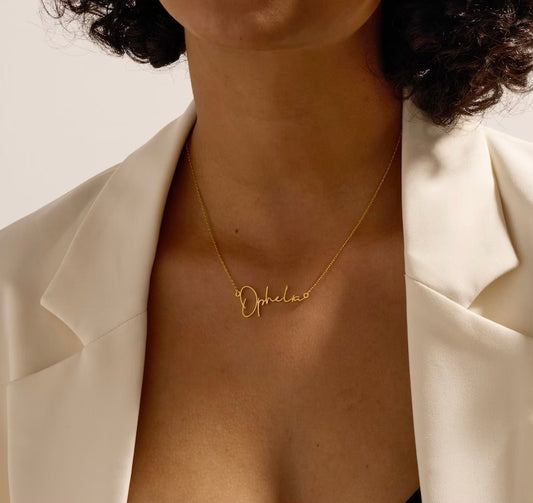 18k gold Signature Name Pendant