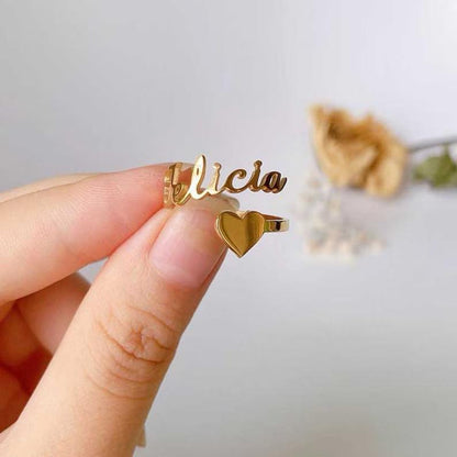 Personalised Heart Name Ring