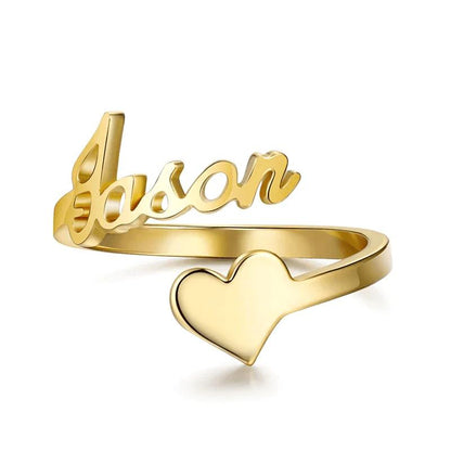 Personalised Heart Name Ring