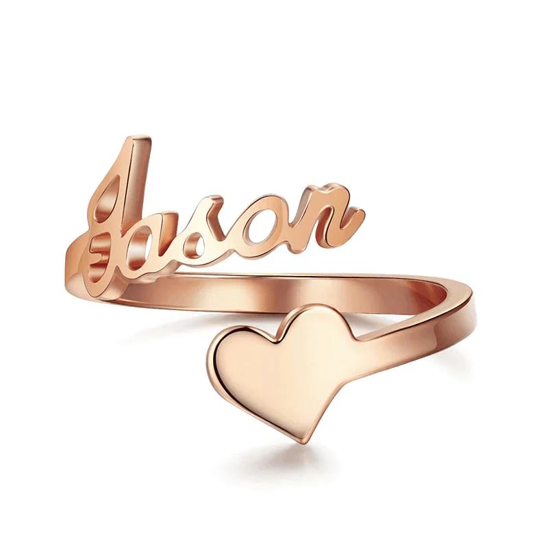 Personalised Heart Name Ring